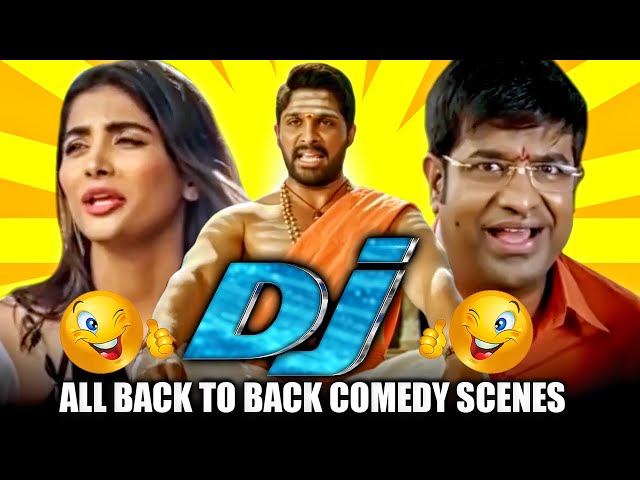 DJ All Back To Back Comedy Scenes Hindi Dubbed | Allu Arjun, Pooja Hegde, Vennela Kishore class=