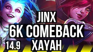 JINX & Soraka vs XAYAH & Thresh (ADC) | 6k comeback, 60k DMG, 68% winrate | BR Diamond | 14.9