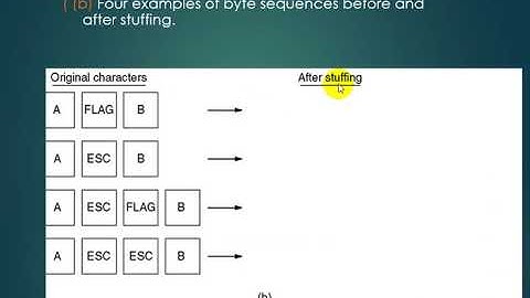 flag bytes with character stuffing