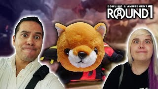 Video thumbnail of "BIG UFO catcher claw wins at Round 1 arcade!"