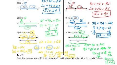Geometry Unit 1 Notes #3 Segment Addition Postulate