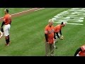 Alcs gm2 former oriole mcgregor throws first pitch