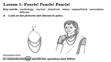 Pearl! Pearls! Pearls! | Unit  7 | Lesson 1 | Class Eight