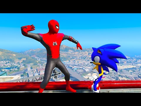 TEAM SPIDER-MAN VS TEAM SONIC - SLAP BATTLE 👋| #Shorts | #gta5 | #anime