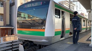 JR尾久駅を入線.通過.発車する列車パート1。