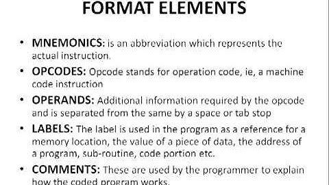 format of assembly language