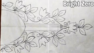 Draw neck design without tracing from an easy trick | Easy and simple design |