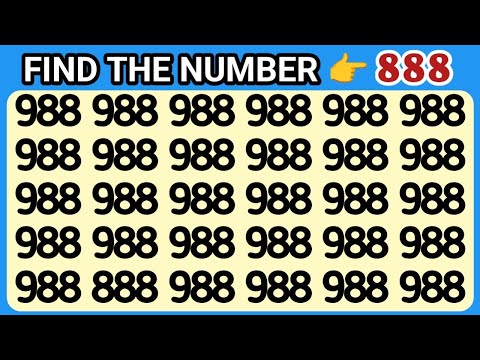 IQ TEST | FIND THE NUMBER 888 AMONG 988 | FIND THE DIFFERENT FROM REST