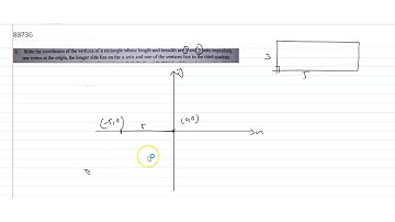 Write the coordinates of the vertices of a rectangle whose length and breadth are `5` and `3` u...
