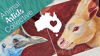 Animal Artists Collective: Australia // Wallaby & Cassowary Gouache Timelapse // Mary Sanche