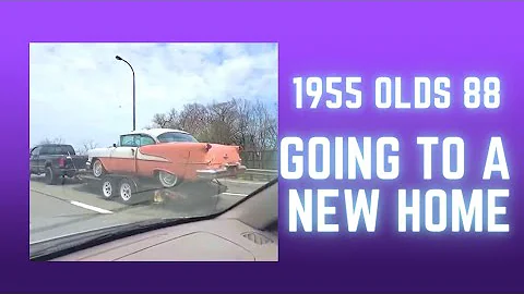 1955 OLDSMOBILE 88 HARD TOP ON LONG ISLAND EXPRESSWAY ON ITS WAY TO NEW OWNER! WOULD YOU RESTORE IT?