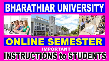 Bharathiar University Online Semester Examination Important  Instructions to Students