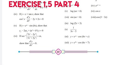 Differentiation Exercise 1.5 Part 4 Class 12 Maths 2 Mahararashtra Board New syllabus by CHETAN sir