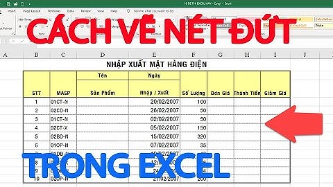 Cách vẽ nét đứt trong Excel