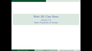 7.2 Basic Properties of Groups