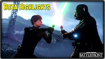 DARTH VADER vs LUKE FIGHT! Star Wars Battlefront Beta Gameplay Highlights!