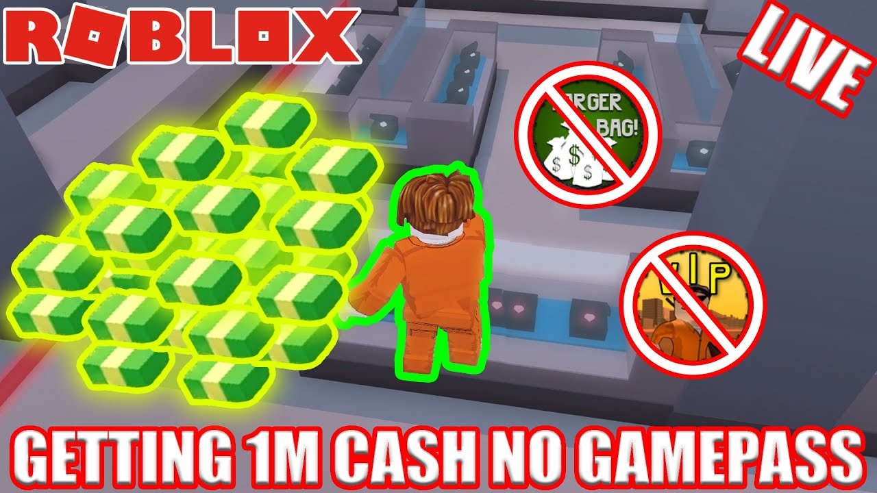 No Gamepass Getting 1 Million Jailbreak Cash Roblox Jailbreak Free Jailbreak Cash Live Youtube