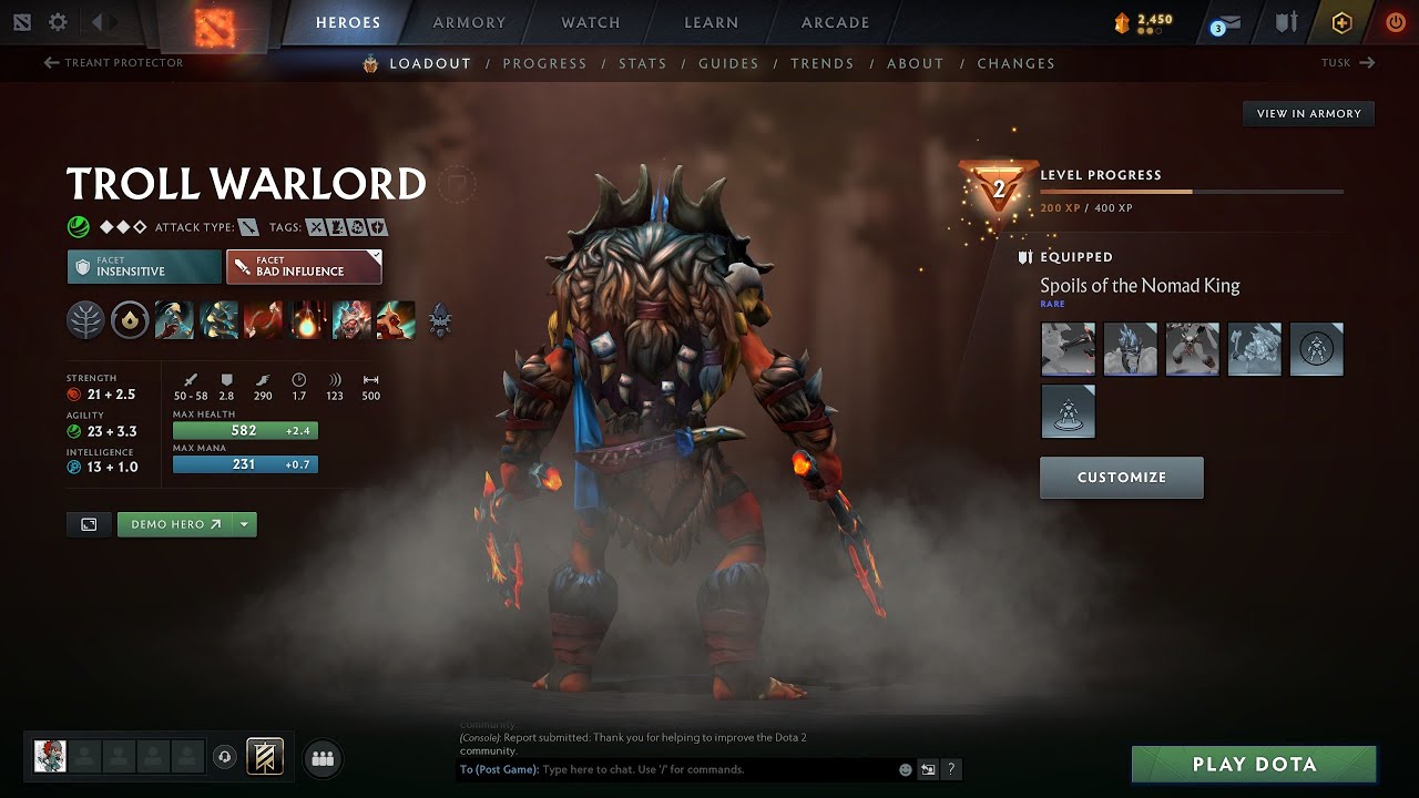 Dota 2 Gameplay: Turbo: Troll Warlord (No Commentary)