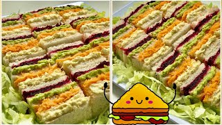 ساندويشات باردة ملونة|تقديمات مالحة للضيافة|ساندويشات سريعة |sandwiches