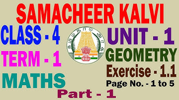 4th Std Samacheer Maths Term 1 Unit 1 Geometry Exercise 1.1 | Part 1 | TN New Syllabus 2021
