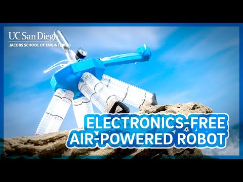 Electronics free, air-powered robot