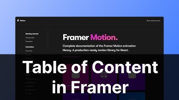 How to Create a Table of Contents for CMS collections in Framer.