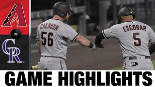 Calhoun collects three RBIs in D-backs' win | D-backs-Rockies Game Highlights 8\/10\/20