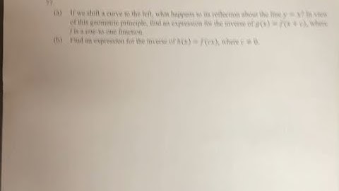 77. (a) If we shift a curve to the left, what happens to its reflection about the line y=x? In view