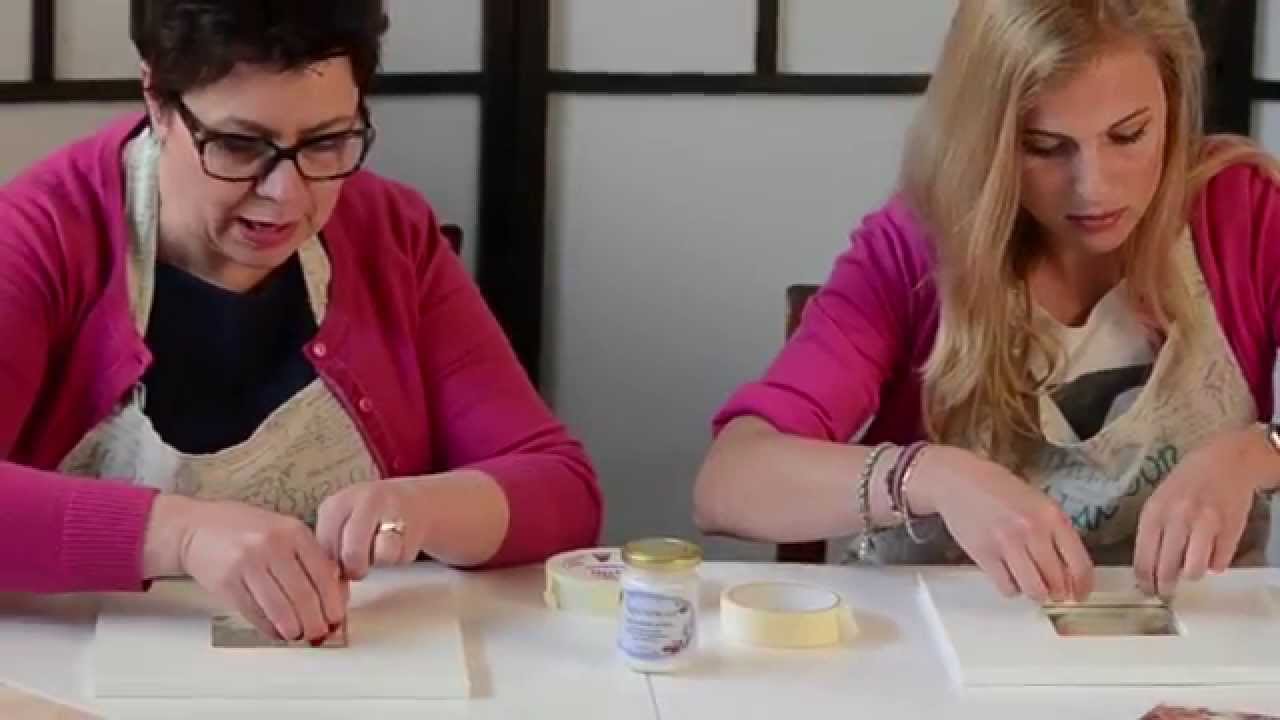 Tutorial : floral mirror with 3D Cracklè Effect + vintage decoupage