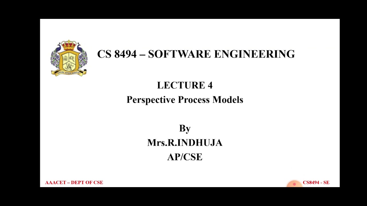 PERSPECTIVE PROCESS MODELS|TRADITIONAL PROCESS MODEL|SDLC|SOFTWARE ...
