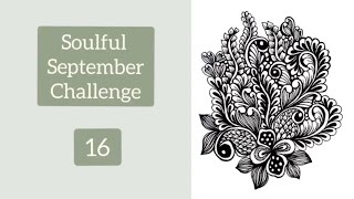 Soulful September Zentangle Challenge (16) l Corner Zen design l Tangled art l Zentangle Tutorial