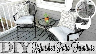DIY Refinished Patio Furniture | Before & After Giving old patio furniture new life with some elbow grease and spray paint! Super easy, inexpensive, and makes them look brand ...
