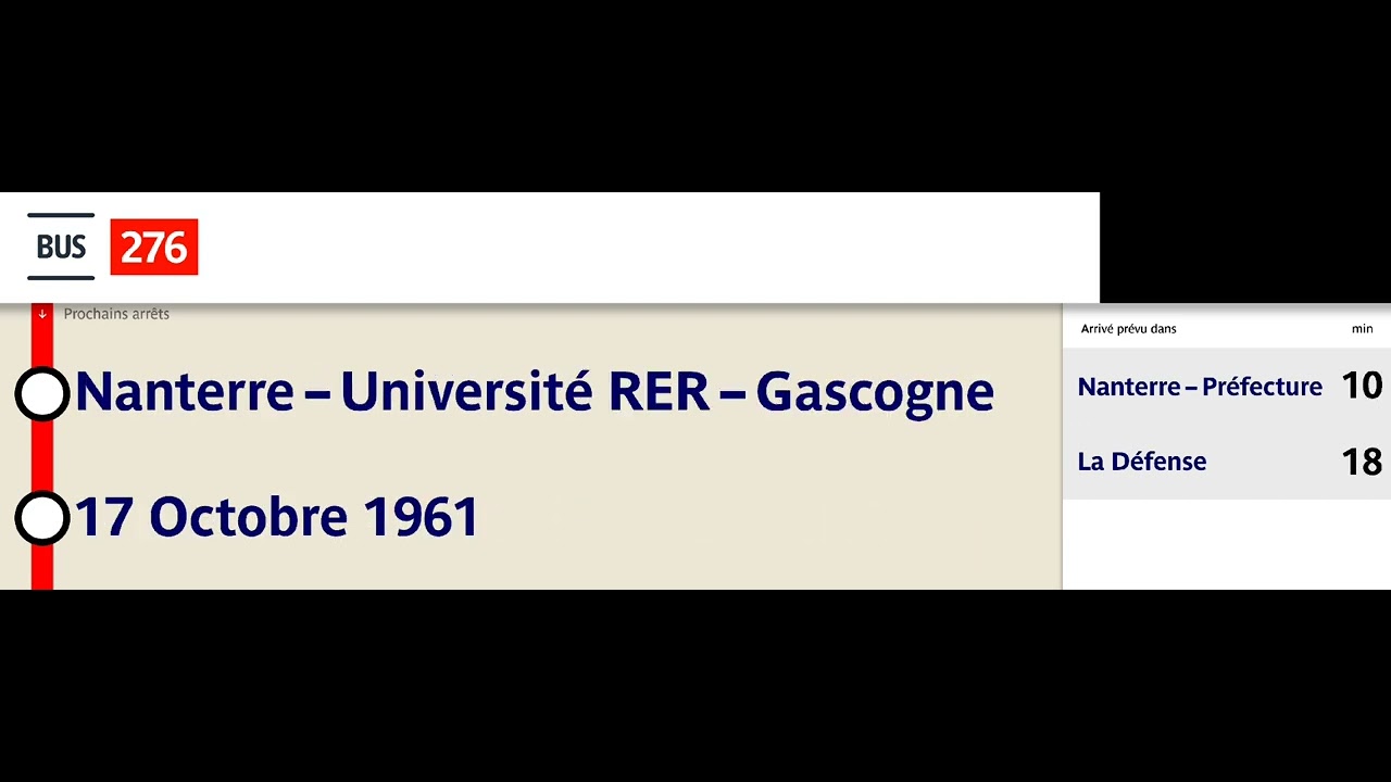 Bus 276 Direction La Défense avec le temps