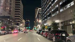 Driving In Houston Texas Downtown Virtual Night Tour