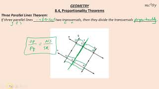 G 8.4, Proportionality Theorems