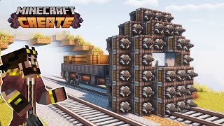 I built a 5000+ BLOCK RAILWAY in Minecraft Create Mod!