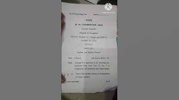 CRSU M.SC. Physics 1st year (2nd sem) Nuclear and particle physics question paper 2024#crsu