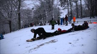 Tandem Sledding At The Willows