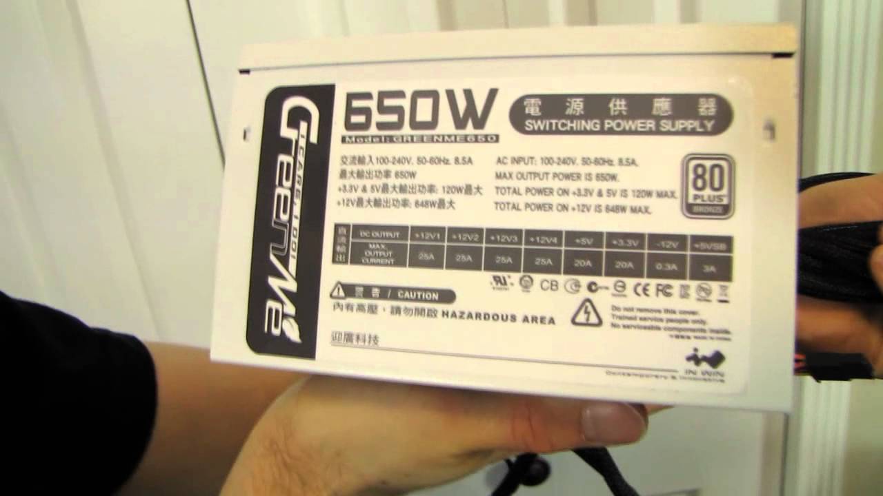 In Win Green Me Series 650W White 80PLUS Bronze Power Supply