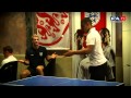 Walcott oxlade hart  england play table tennis  euro 2012  fatv