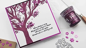 1 minute video  SSS Tree stencil and Nuvo glimmer paste