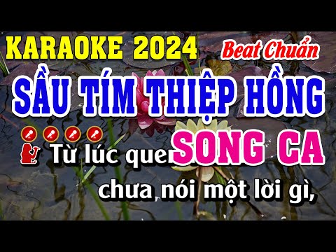 Sầu Tím Thiệp Hồng Karaoke Song Ca Beat Chuẩn | Đình Long Karaoke mới nhất 2023