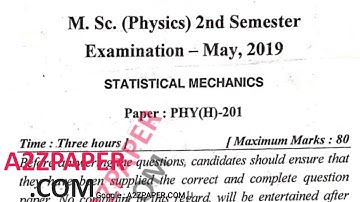 IGU MSc Physics 2nd Sem Statistical Question Paper 2021
