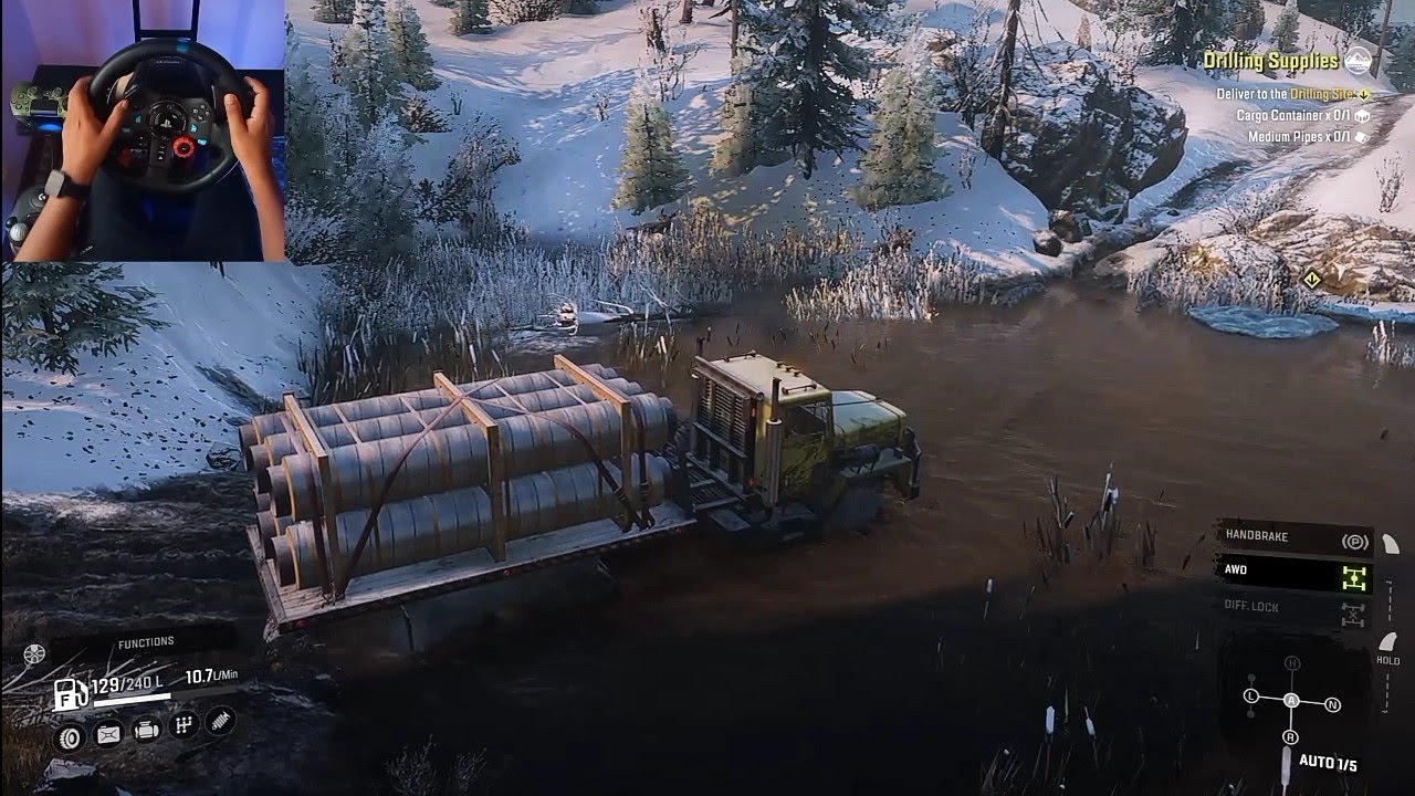 SnowRunner PS4 Medium Size Pipes Delivery Logitech G29 Gameplay snowrunner-ps4-medium-size-pipes-delivery-logitech-g29-gameplay