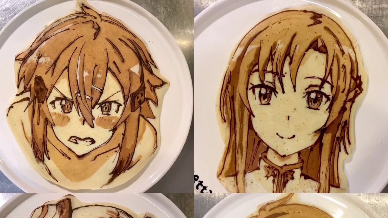 祝 劇場版公開 Saoパンケーキアート集 ラテアートコラボ Sao Pancakes With Latteart Youtube