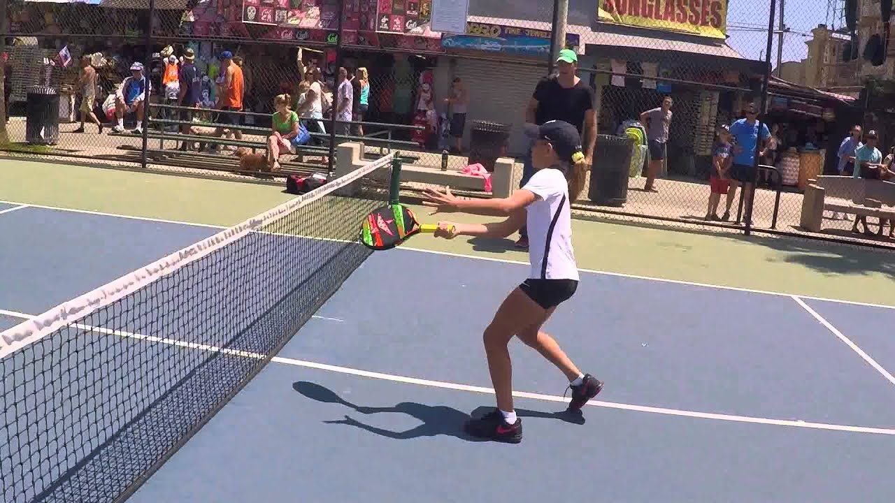 Pop Tennis 10 Year Old Prodigy gives Pro Player Vahe Assadourian a run for his money