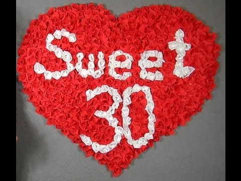 BLUMEN-HERZ aus Krepppapier selber Basteln ♡ - YouTube