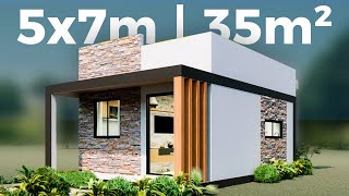 🏡 Casa Pequeña y Moderna | Diseño de casa 5x7 metros ⭐🏡