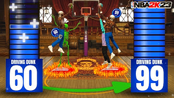 60 OVERALL BUT EVERY CONTACT DUNK IS +10 ATTRIBUTE UPGRADES IN NBA 2K23!!!