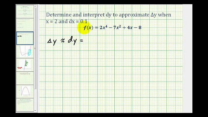 Ex 2:  Differentials:  Determine dy given x and dx